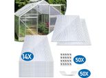 Clanmacy 14X Lastre Biparete In Policarbonato 4Mm, Lastra Biparete 10,25 M² - 1210X605, 50X Morsetti + 50X Clip A Z, Telo Per Serra Resistente Ai Raggi Uv