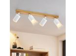Zmh Soffitto Faretto 4 Fiamme Soffitto Spot Bianco Cucina Lampada Legno GU10 Parete Faretto 350 ° Rotante Cucina Vintage Faretto Industriale Retrò Spot Per Soggiorno Camera Da Letto Corridoio (Senza Lampadine)