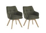 Sedia Da Pranzo Casa Dolce Navina, Set Di 2, Verde, 55X57X82 Cm, Girevole A 180°, Struttura In Rovere, Portata 120 Kg