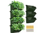 Fioriera Da Parete Per Giardino Verticale, Borsa Per Fioriera Appesa 4 Pezzi, Portavaso Autoinnaffiante Verde Scuro Per Uso Interno Ed Esterno,