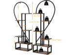 Supporto Per Piante A Forma Di Cuore, 6 Livelli, Elegante Design Nero E Marrone, Nero