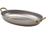 Genware Vaso Da Portata Ovale, Acciaio Inox Vintage, Capacità: 1,00 Litri, Altezza: 40 Mm
