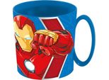 Tazza Per Bambini Tataway In Plastica Blu, Marvel Avengers: Iron Man/Captain America, 350 Ml, Adatta Al Microonde