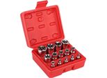 Set Di Bussole A Stella Torx, E4 - E24 In Acciaio Al Cromo Vanadio Con Valigetta Rossa Per La Riparazione E La Manutenzione Dell'auto
