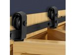 Porta Scorrevole A Libro 91,4 Cm - Sistema Di Porte A Binario In Nero - Binario Con Portata Di 150 Kg