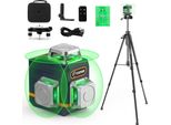 Cigman CM-701T Laser 3D A Linee Incrociate Con Treppiede, Telecomando, Laser Verde 3X360°