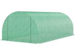 Serra Di Circa 6 X 3 X 2 M Con 12 Finestre, Porta A Rullo, Pareti Laterali Avvolgibili, Tunnel In Pellicola Resistente Ai Raggi Uv, Serra Per Pomodori A Prova Di Inverno Con Ancoraggio A Terra, Aosom Verde
