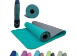Tappetino Yoga SchildkröT® Fitness Bicolor, Senza Pvc, Tappetino Yoga Bicolore, Superficie Strutturata Di Alta Qualità, Molto Antiscivolo, 180 X 61 0,4 Cm, In