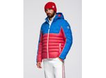 Giacca Da Uomo Trapuntata Ombre Con Cappuccio Staccabile Blu/Rosso S