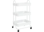 Carrello A 3 Livelli Bianco 43X34X79 Cm Acciaio