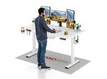 Sanodesk QS1 Scrivania Regolabile In Altezza 160X60 Cm Elettrica 4 Funzioni Di Memoria Protezione Anticollisione Capacità Di Carico 70 Kg, Ganci, Gestione Dei Cavi (Bianco)