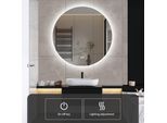 Specchio Da Bagno Illuminato - Rotondo Ø80 Cm - Specchio Da Bagno A Led - Antiappannamento E Cambio Di 3 Colori