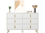 Sweiko Elegante Credenza Dal Design Moderno, Con Cassettiera E Ampio Spazio Di Archiviazione, Maniglie Dorate