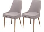 Set Di 2 Sedie Per Sala Da Pranzo HWC-O27, Sedia Da Cucina Imbottita, Tessuto/Tessuto (280G/M²) Metallo ~ Grigio Chiaro