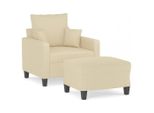 Syfax™ Poltrona Con Poggiapiedi Crema 60 Cm In Tessuto