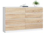 Akord Cassettiera 8 Cassetti Bianco/Rovere Sonoma 160X40X99 Cm