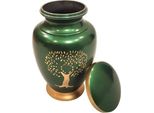 Urna Xxl Per Ceneri - 3,5 Litri - Urna In Metallo Per Umani E Animali Domestici - Urna Commemorativa Decorativa - Albero Della Vita