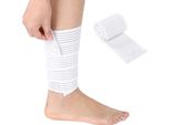 Fascia Elastica Sportiva, Compressione Per Il Sollevamento, Supporto Per Le Gambe, Supporto Per Le Ginocchia, Bianco