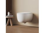 Emke Wc Sospeso Monoforo Superspin Flush 355X365X555Mm Ceramica A Risparmio Idrico Wc A Parete Con Scarico Diretto E Coperchio A Chiusura Morbida Bianco Lucido