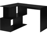 Scrivania Ad Angolo - Scrivania Per Computer - A Forma Di L - Con Ripiani - Legno Di Pino - 100X40 E 80X50 Cm - Nero