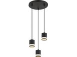Lampada A Sospensione A Led, Nera, 3 Luci, H 110 Cm