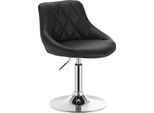 Sgabello Da Bar - Con Schienale - Regolabile In Altezza, Girevole A 360°, , Schienale Ergonomico, Altezza Seduta 42-58 Cm, Fino A 100 Kg - Nero