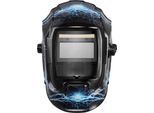 Succebuy Casco Per Saldatura Automatico, Display A Colori 93X43 Mm, Maschera Per Saldatura Solare Con 2 Sensori D'arco, Din 4/9-13 Per Lavori Di Saldatura Tig, Mig E Arc - Serie Crius (Design Blue Flash)