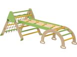 Struttura Di Arrampicata Montessori 8 In 1 Triangolo Di Arrampicata In Legno Per Interni Con Arco Di Arrampicata, Scivolo Bifacciale, Verde,
