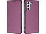 Custodia In Pelle Per Samsung Galaxy S21 5G, Flip Case Magnetico In Finto Cuoio Con Supporto Purple