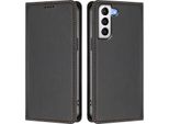 Custodia In Pelle Per Samsung Galaxy S21 5G, Flip Case Magnetico In Finto Cuoio Con Supporto Nero