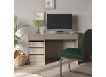Vicco Scrivania Sherry, 55 X 120 Cm Con Cassetti, Grigio Lucido