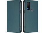 Custodia Per Telefono Cellulare Per Tcl 20R, Flip Cover In Finto Cuoio Antiurto Magnetica Con Supporto Verde