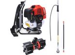 Attrezzo Da Giardino A Benzina - TBG430 Motozappa/Coltivatore E Tagliaerba A Zaino - 43 Cm³ 2 Tempi - Serbatoio 1 L - Rosso