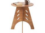 Tavolino - Tavolino Rotondo - Incastri A Tenone - H55 X Ø46.5 Cm - Marrone