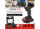 Trapano Avvitatore A Batteria - Cordless 36V - 2 Batterie Ricaricabili - Coppia 28 Nm - 1350 Giri/Min - Mandrino 2-10 Mm - Spina Ue - Nero
