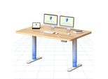 Flexispot Cylinex Scrivania Regolabile In Altezza 140X80 Cm Con Eleganti Gambe Arrotondate, Piano In Un Unico Pezzo Da 25 Mm, Portata 80 Kg, Acero