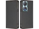 Custodia Per Cellulare Per Honor X7B 4G/X7B 5G/Honor 90 Smart,Poliuretanoleather Flip Cover Custodia Magnetica Antiurto Con Supporto Nero