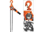 Paranco A Catena - Paranco A Leva/Traino - Portata 0,75 T - Altezza Di Sollevamento 3 M - Manuale - Arancione