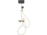 Sistema Doccia Con Termostato - Installazione A Parete - Soffione/Doccia A Pioggia E Doccetta - Regolabile - Attacco G1/2 - Oro