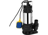 Pompa Sommergibile - Pompa Di Drenaggio - Potenza 0,55 Kw (0,75 Cv) - Interruttore A Galleggiante Automatico - Prevalenza 15 M - Uscita 5 Cm (50 Mm) - Tensione 220V Spina Ue - Acciaio Inox - Argento