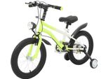 Bicicletta Per Bambini - Ruote Da 40 Cm - Ruote Di Allenamento - Luce Anteriore - Telaio In Acciaio, Cerchi In Alluminio - Freno Anteriore A Cerchione, Freno Posteriore A V - Età 5-8 Anni (105-135 Cm) - Giallo