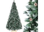 Albero Di Natale Artificiale - Abete Nordmann - 240 Cm - Effetto Neve Con Pigne - Pvc/Pe - Supporto In Legno Fatto A Mano - Verde