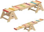 Altalena Di Equilibrio 2 In 1 Per Bambini, Trave Di Equilibrio In Legno, Altalena A Dondolo Da Giardino, Tavola Di Equilibrio 133 X 38 X 24 Cm