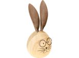 Figure Di Coniglietti Decorativi In Legno Con Occhiali Per Decorazioni Pasquali E Accenti Primaverili, 3 Pezzi