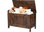 Vevor Panca Per Bambini Con Vano Portaoggetti In Legno, Panca Portaoggetti Con Cerniera Di Sicurezza, Cassetta Portaoggetti Per Sala Giochi, Soggiorno, Ingresso, Panca Portagiochi 754 X 389 X 480 Mm Marrone