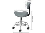 Sgabello Girevole - Sgabello Da Bar Con Schienale - Girevole A 360°, Altezza 45-59 Cm, 5 Ruote, 150 Kg, Seduta 40 Cm, Schienale 15° - Rosso Vino
