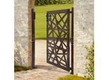 Cancello Da Giardino - Cancello Per Recinzione In Acciaio - 105×150 Cm - Modello A - Per Esterni - Marrone