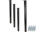 Set Di 4 Gambe Quadrate Per Mobili In Nero Opaco, Altezza 70 Cm - Gambe Per Mobili Eleganti E Funzionali Per Applicazioni Versatili