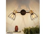 Zmh 2 Fiamme Da Parete Lampada Da Parete Per Interni E14 Nero Illuminazione Da Parete Orientabile 350° Lampada Da Corridoio Retro Muro In Metallo Spot Per Scale Corridoio Soggiorno
