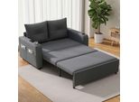 Divano Letto Merax 3 In 1 Con Cassettone, Funzione Letto, Divano Letto Matrimoniale Con Cuscini, Usb E Portabicchieri, Divano Letto Per Piccoli Appartamenti, Grigio